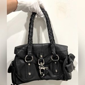 Francesco Biasia | Black Soft Leather "Secret Love"
Handbag with Silver Hardware